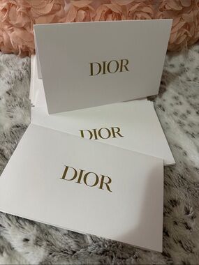 10 Dior White Cards with Gold Logo ( Bridesmaid Cards or Gifting Ideas ) NEW